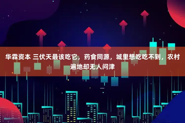 华霖资本 三伏天最该吃它，药食同源，城里想吃吃不到，农村遍地却无人问津