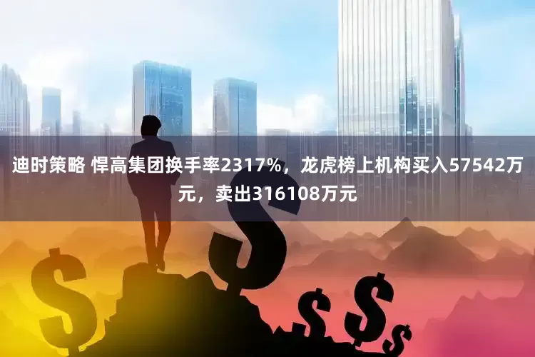 迪时策略 悍高集团换手率2317%，龙虎榜上机构买入57542万元，卖出316108万元